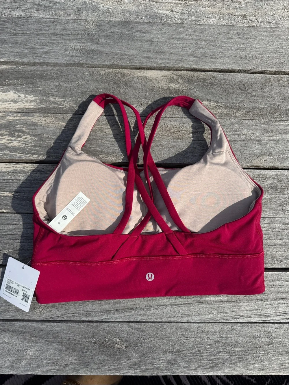 Lululemon Energy Longline‎ Bra Berry Rumble Size 10 NWT Medium Support B–D Cups